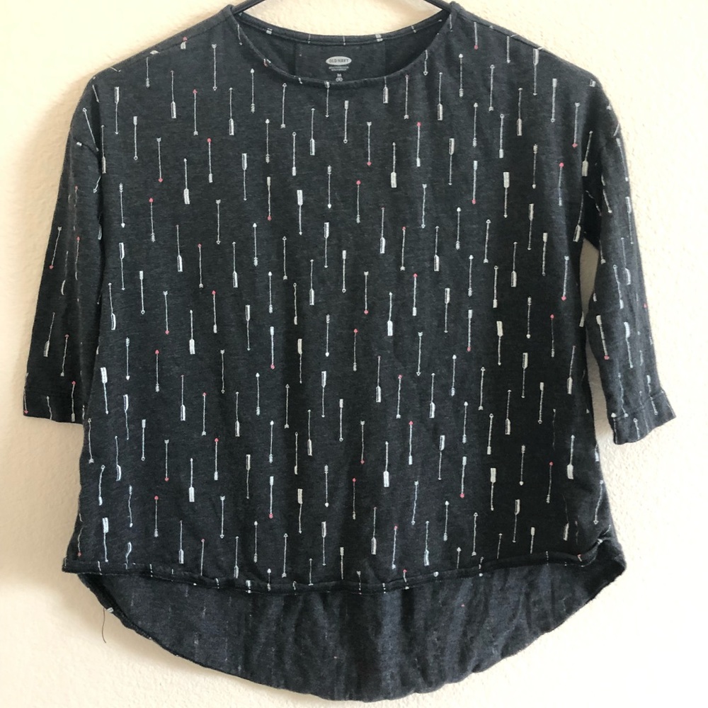 Arrow Print 3/4 Top